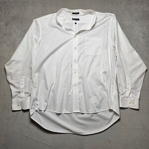 Chaps Mens XXL White Twill Long Sleeve Button Down Shirt Chest Pocket Solid
